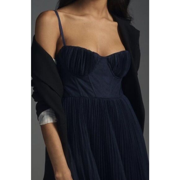 Anthropologie Hutch Pleated Sweetheart Dress $348 - Picture 4 of 11